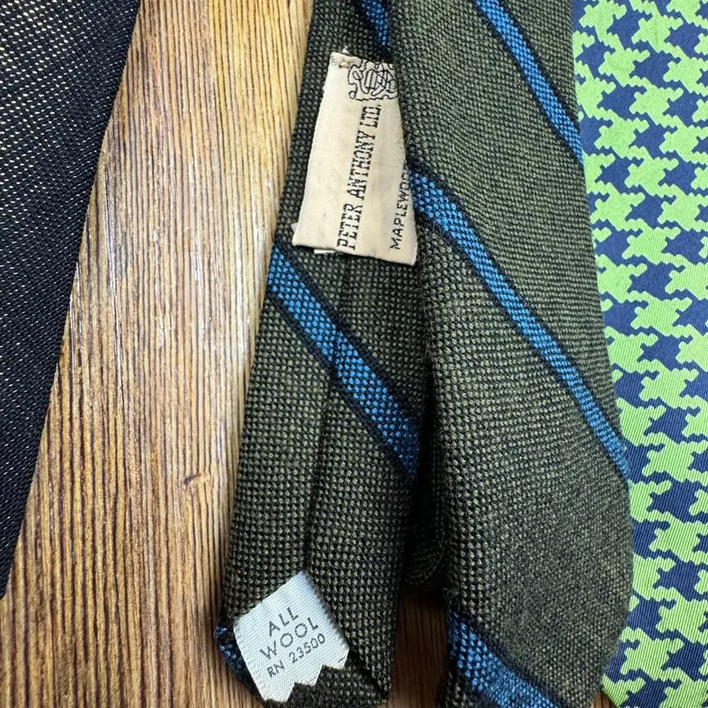 Vintage Men's Tie Lot Rockabilly Skinny Shiny Stripe Mod Disco 50s 60s 70s